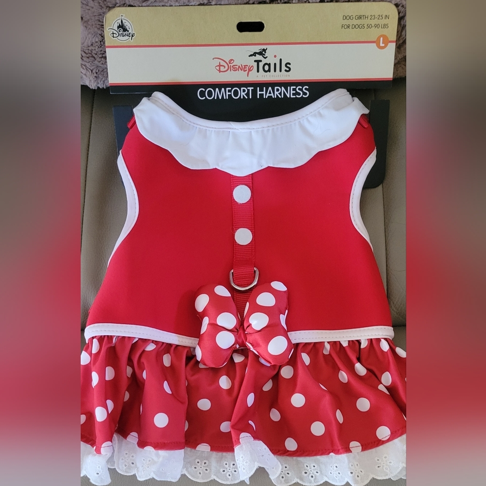 Disney Park Minnie Mouse Dog Dress & Harness